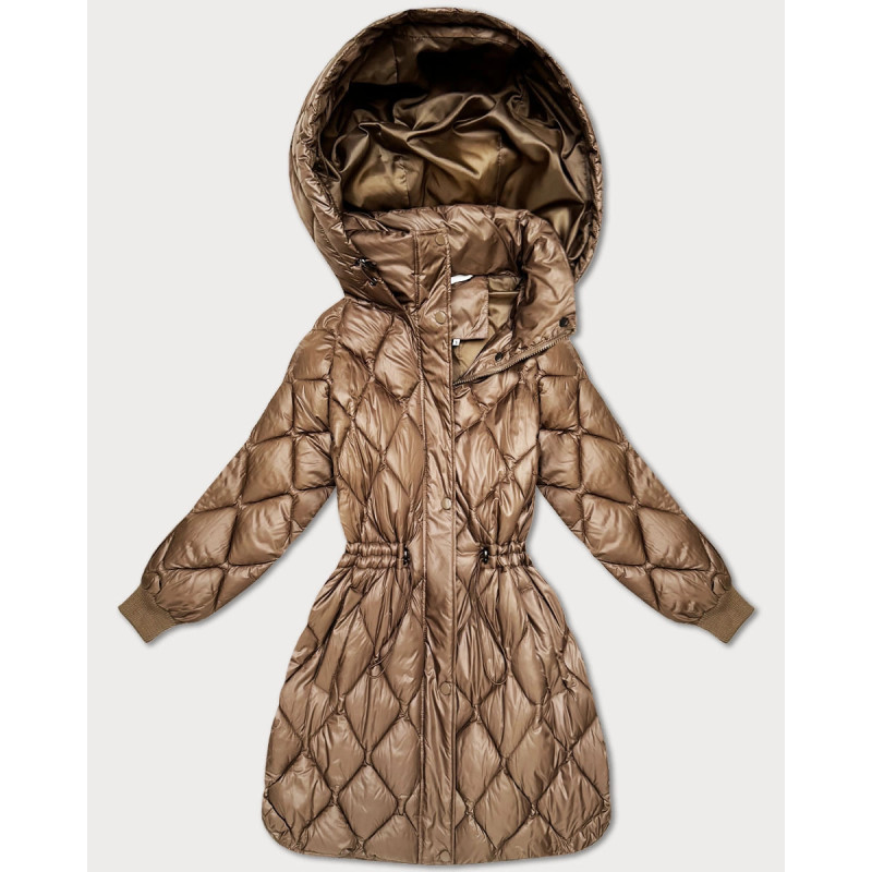 LONG JACKET WITH HOOD BLACK (PM7231) striukė