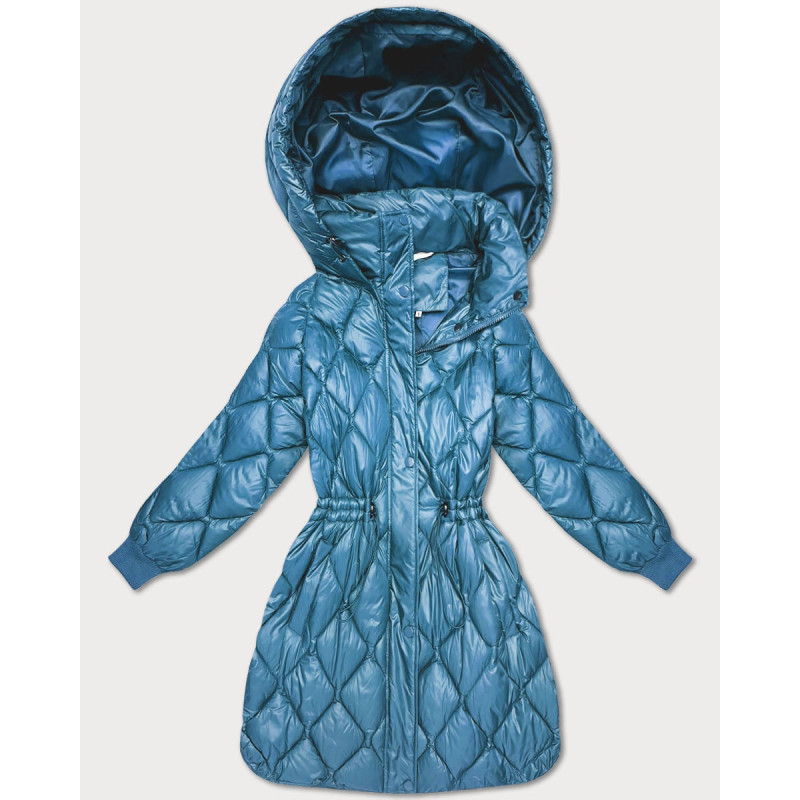 LONG JACKET WITH HOOD BLACK (PM7231) striukė