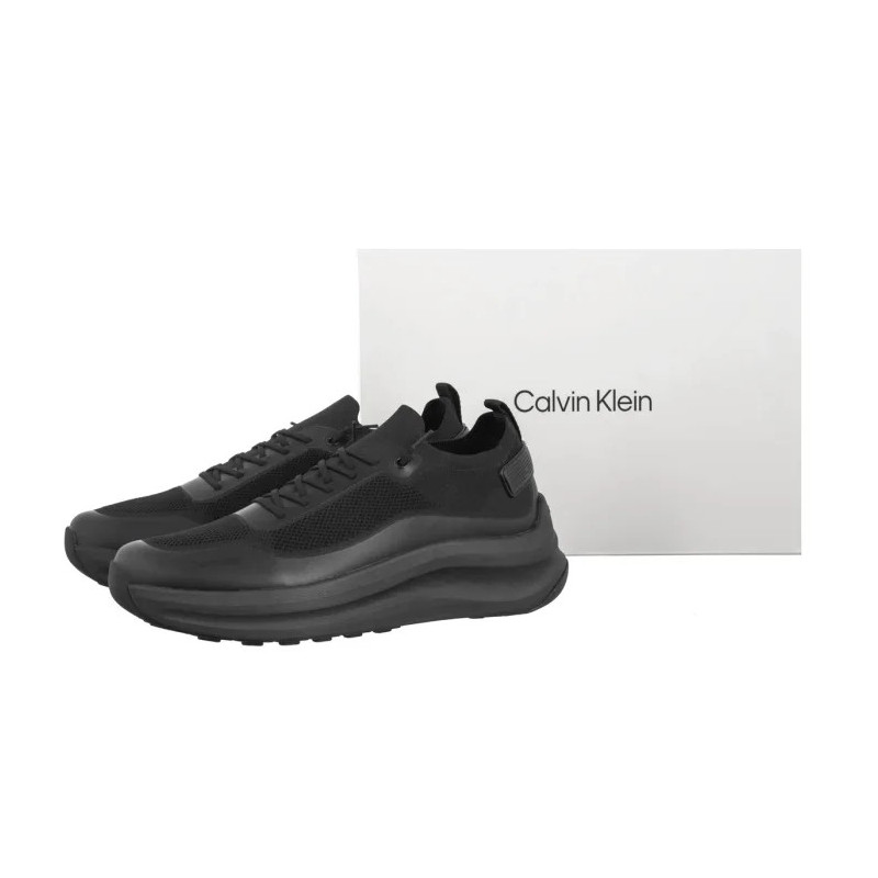 Calvin Klein Chunky Runner Lace Up Sock Knit Triple Black YM0YM01457 0GJ (CK726-a) sports shoes