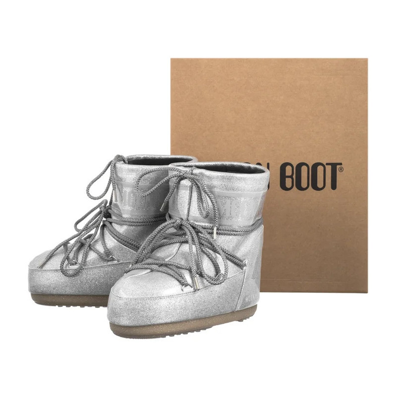 Moon Boot Icon Low Glitter Silver 1409440 H001 (MB66-b) shoes
