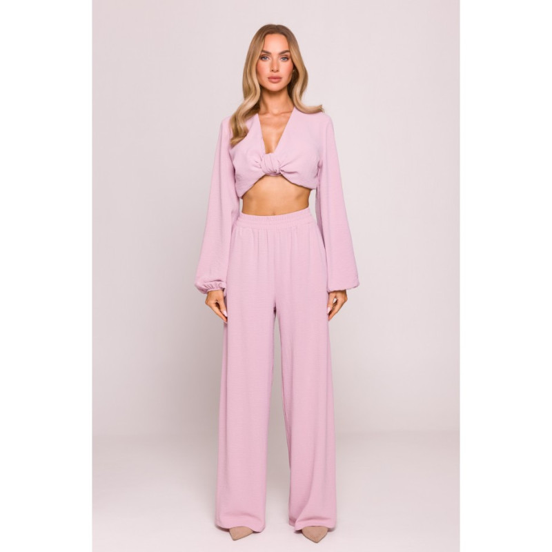 M862 Długie spodnie letnie - brudny róż