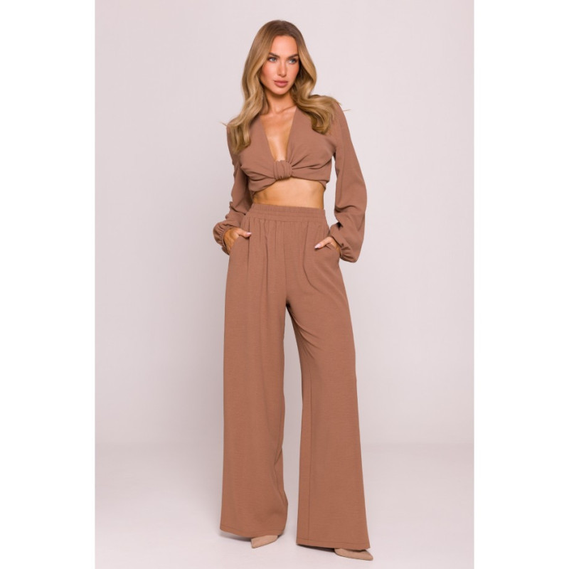 M862 Długie spodnie letnie - czekoladowe