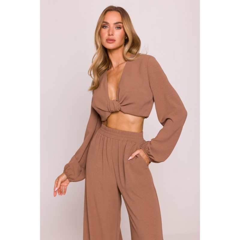 M862 Długie spodnie letnie - czekoladowe