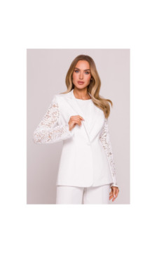 M865 Marynarka z koronkowymi rękawami - ecru