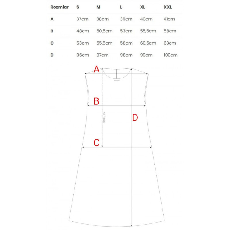 S408 Sukienka bez rękawów - różowa