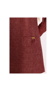 M870 Sukienka tweedowa z kieszonkami - bordowa