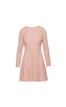 M872 Sukienka z kontrafałdami - beżowa