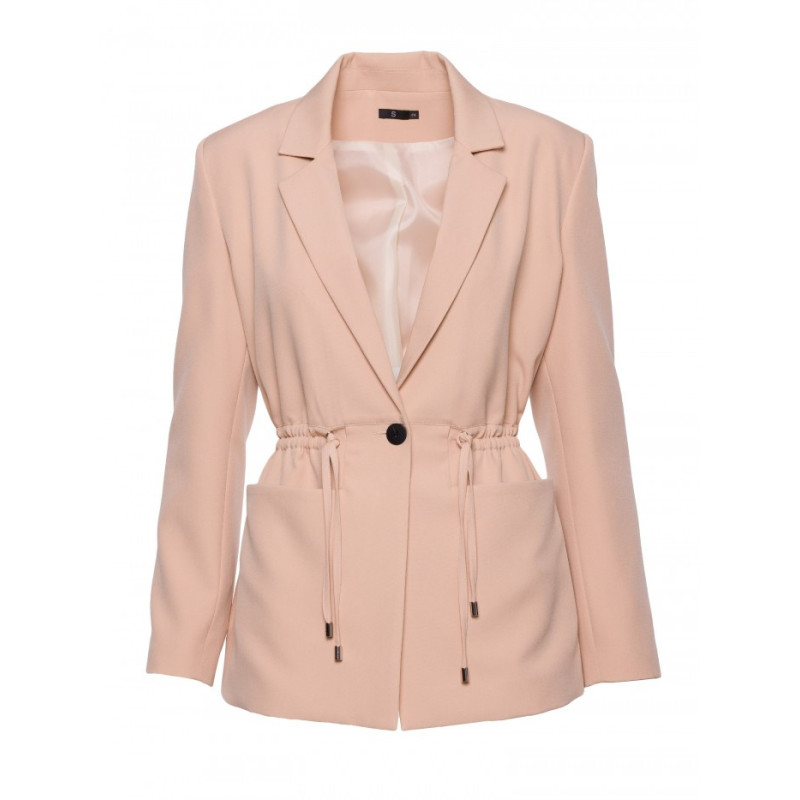 M873 Marynarka marszczona w talii - beżowa