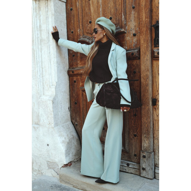 M875 Spodnie z szerokimi nogawkami - miętowe