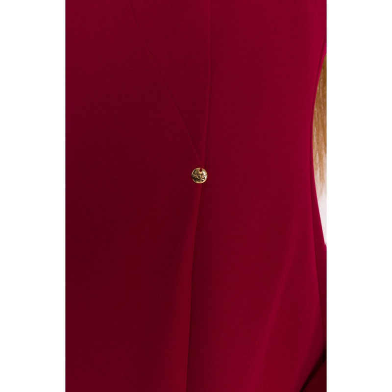 M876 Sukienka z szerokimi mankietami - bordowa