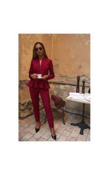 M878 Kombinezon z baskinką - bordowy