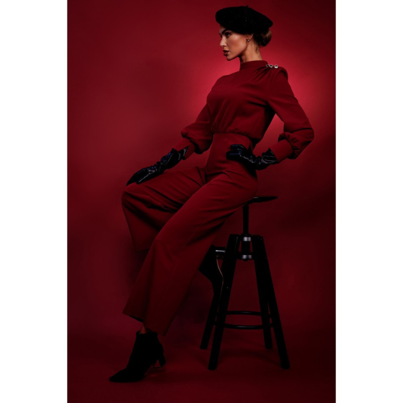 M879 Kombinezon ze stójką - bordowy