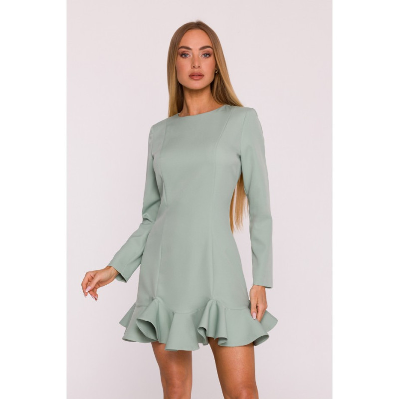 M880 Sukienka z falbankami - miętowa