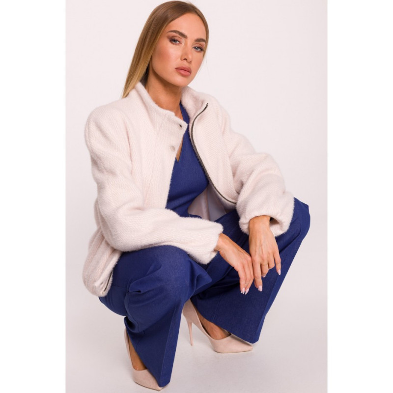 M885 Kurtka z płaszczowej dzianiny - beżowy