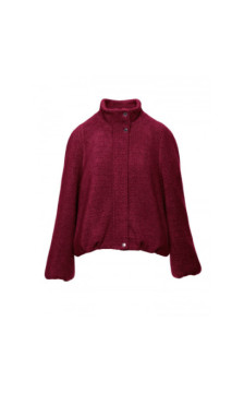 M885 Kurtka z płaszczowej dzianiny - bordowa