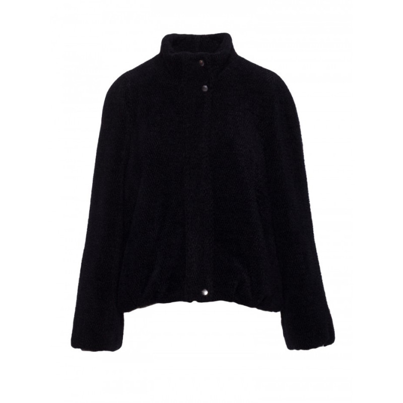 M885 Kurtka z płaszczowej dzianiny - czarna