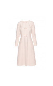 S414 Sukienka z kokardkami - kość słoniowa