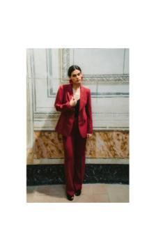 S417 Taliowana marynarka - bordowa