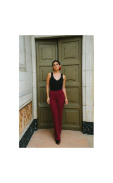 S418 Spodnie garniturowe - bordowe