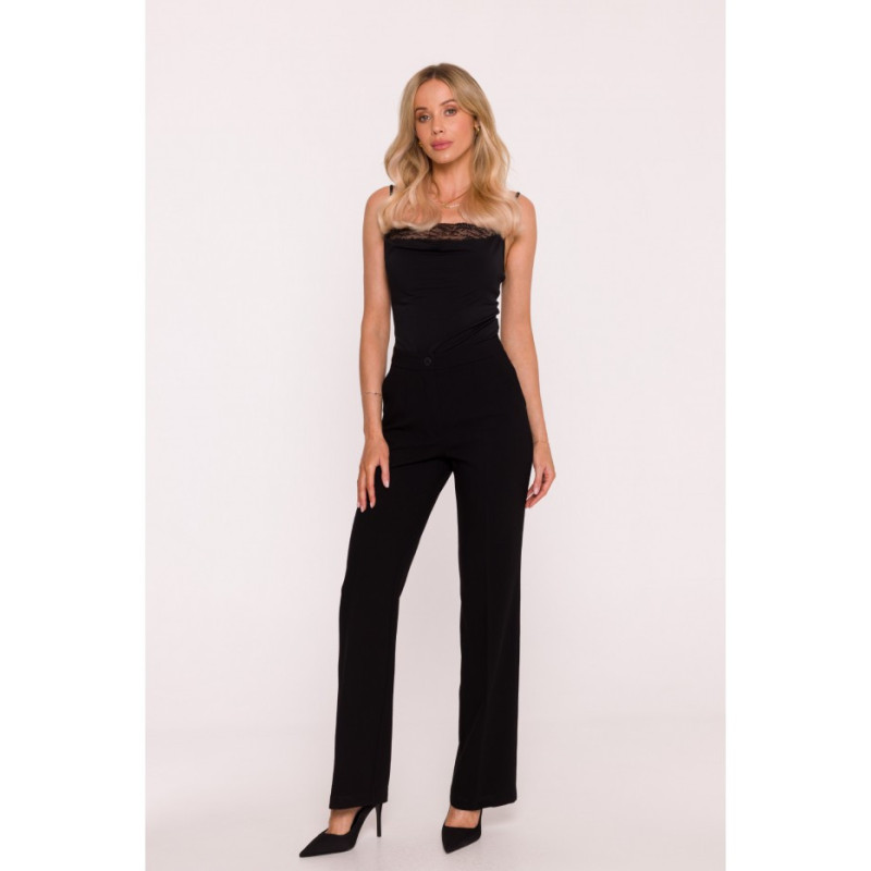 S418 Spodnie garniturowe - czarne