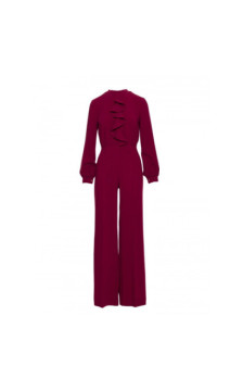 S420 Kombinezon z żabotem - bordowy