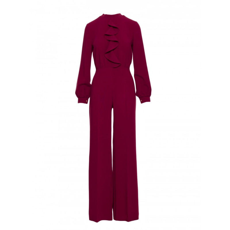 S420 Kombinezon z żabotem - bordowy