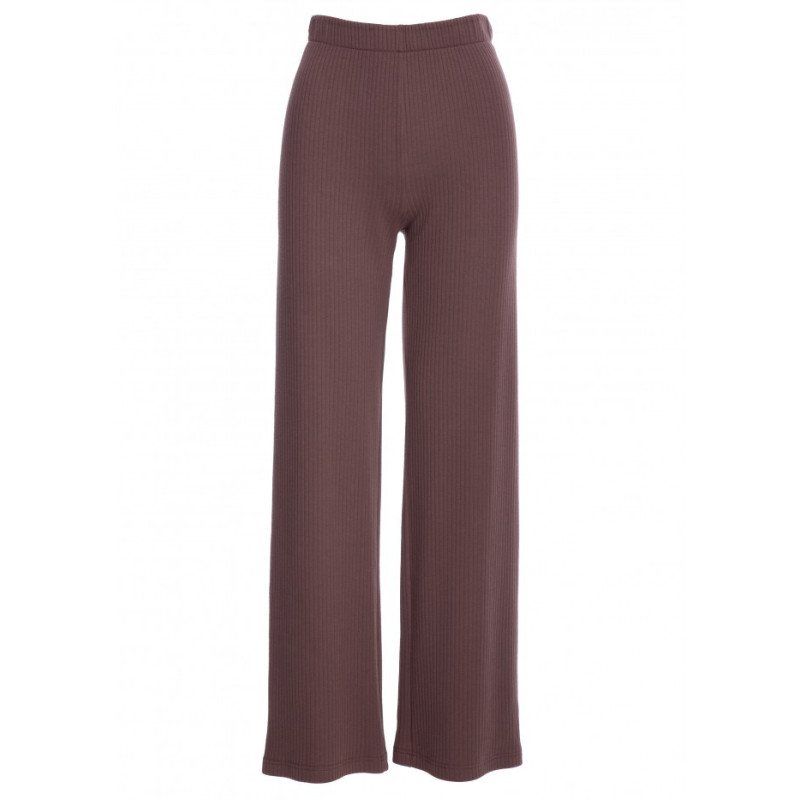 B300 Spodnie z dzianiny prążkowanej - brązowe