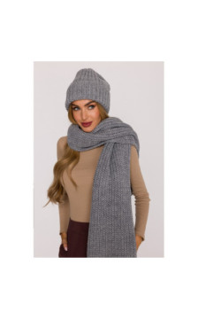 M896 Szal splot prążkowany - szary
