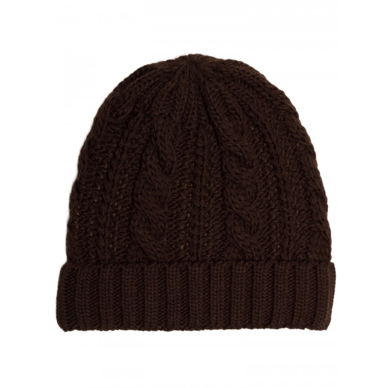 M897 Czapka splot warkocz - brązowa