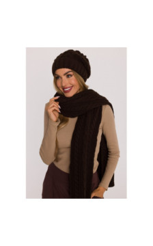 M897 Czapka splot warkocz - brązowa