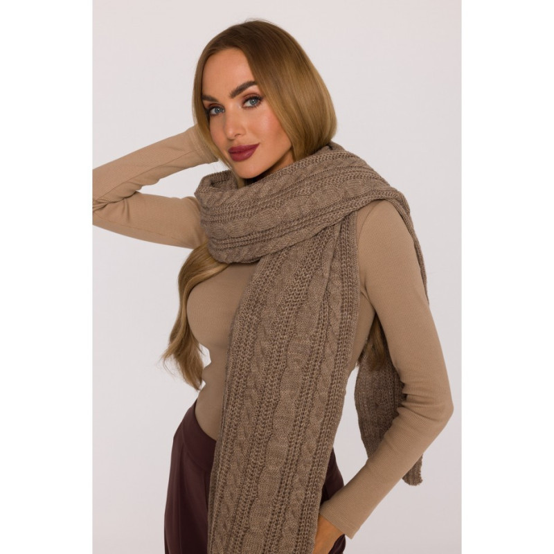 M898 Szal splot warkocz - beżowy