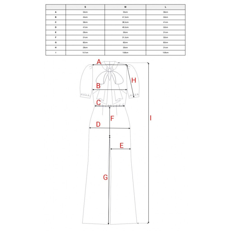S421 Kombinezon z wiązaną kokardą - czerwony