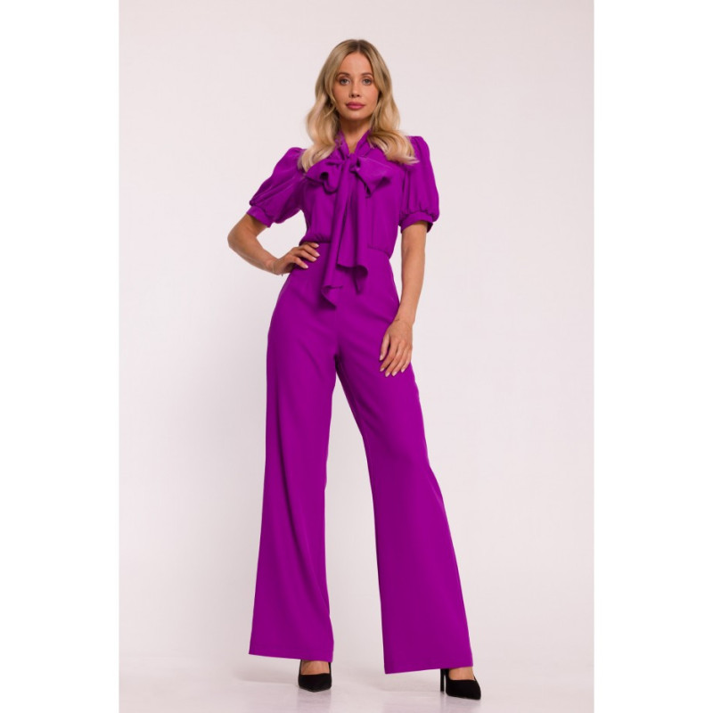 S421 Kombinezon z wiązaną kokardą - lawendowy