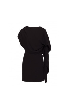 S423 Sukienka z peleryną - czarna