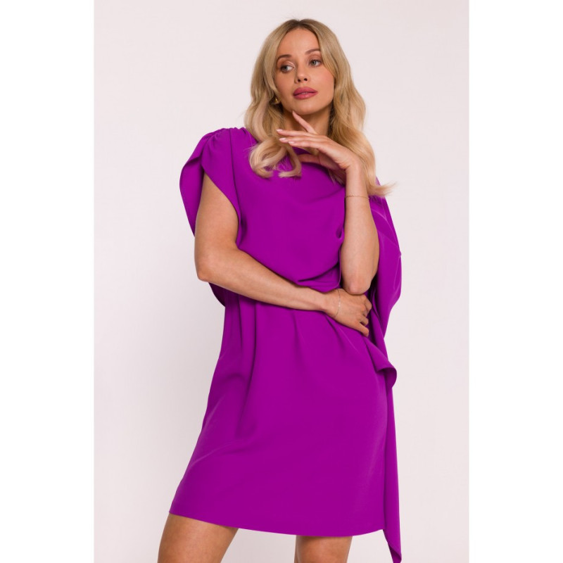 S423 Sukienka z peleryną - lawendowa