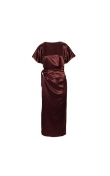 M887 Sukienka z wiązaniem - brązowa