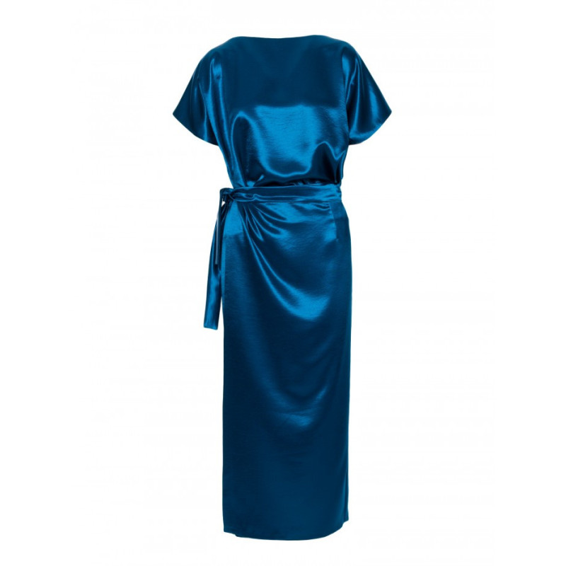 M887 Sukienka z wiązaniem - morska