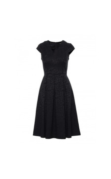 M892 Sukienka z kontrafałdami - czarna