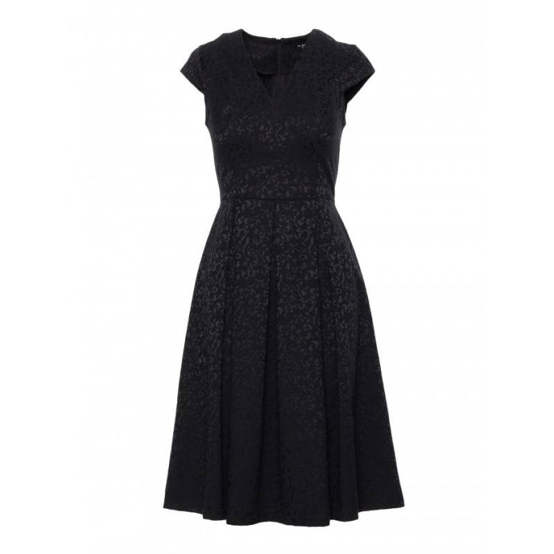 M892 Sukienka z kontrafałdami - czarna