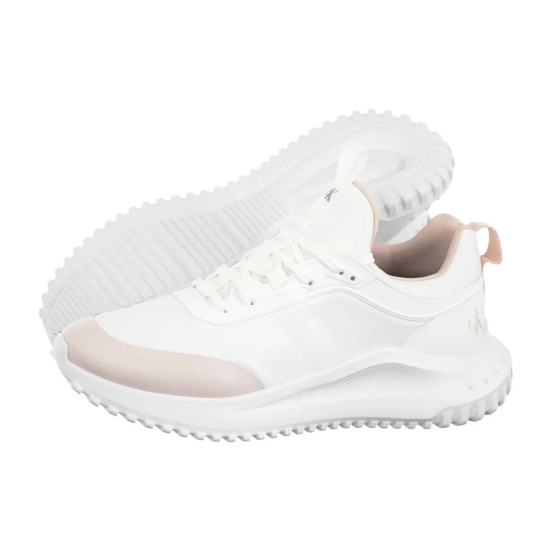 Calvin Klein Eva Runner Laceup Sock Mat Mix Bright White/Crystal Grey YW0YW02064 0I8 (CK727-a) sports Shoes
