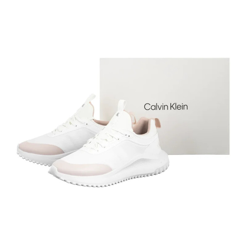 Calvin Klein Eva Runner Laceup Sock Mat Mix Bright White/Crystal Grey YW0YW02064 0I8 (CK727-a) sports Shoes