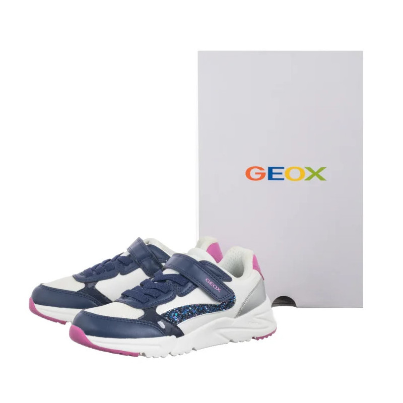 Geox J Loftus A - Gbk+Nylon White/Dk Royal J46M2A 0FU54 C1Z4R (GE204-b) sports shoes