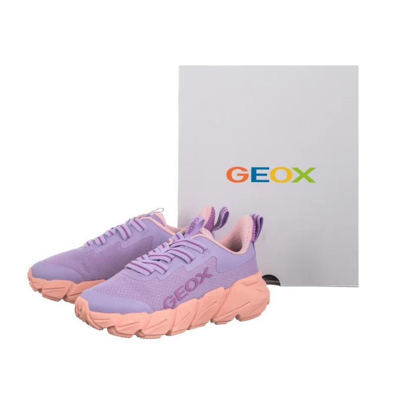 Geox J Flexyper Fast A - Mesh+Trans Lilac/Lt Coral J55N5A 0149J C8R7Q (GE248-a) sports shoes