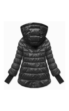 LONG JACKET WITH HOOD BLACK (PM7231) striukė