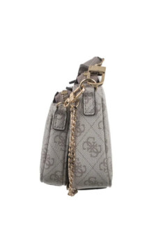 Guess Noelle II Dbl Pouch Crossbody HWBG96 72710 Dark Taupe Logo  (GU758-c) handbag