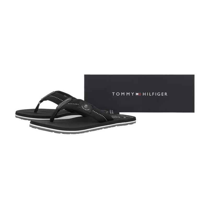 Tommy Hilfiger Patch Hilfiger Beach Sandal Black FM0FM05804 BDS (TH1440-a) shoes