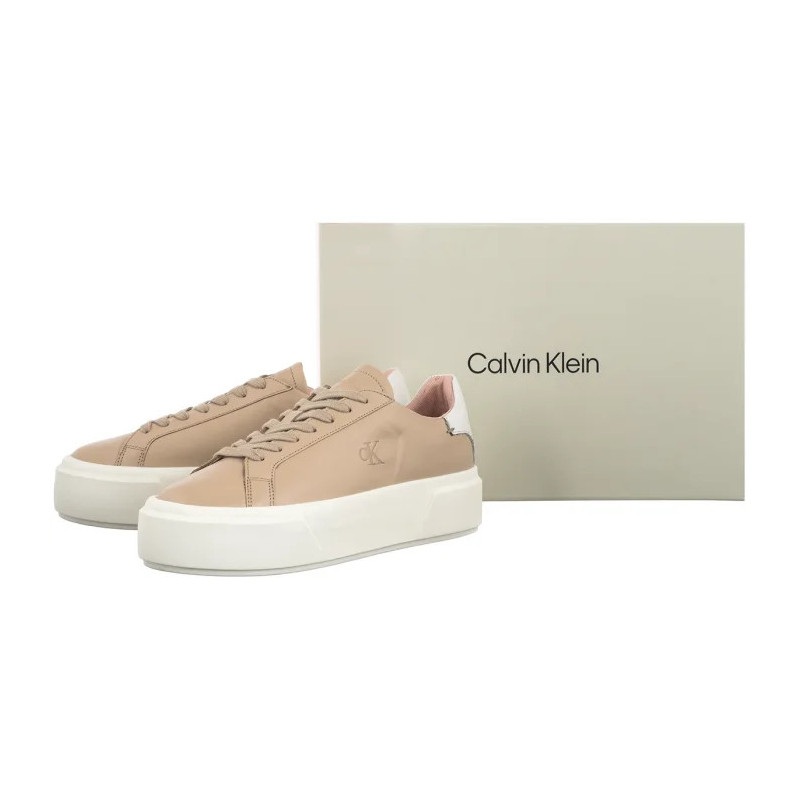 Calvin Klein Flatform Lace Up Lth Mg Triple Bright White YW0YW01928 0K4 (CK710-c) shoes
