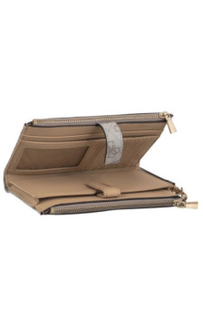 Guess Laurel II Slg Dbl Zip Organizer SWSG74 59157 Dark Taupe Logo (GU861-b) handbag