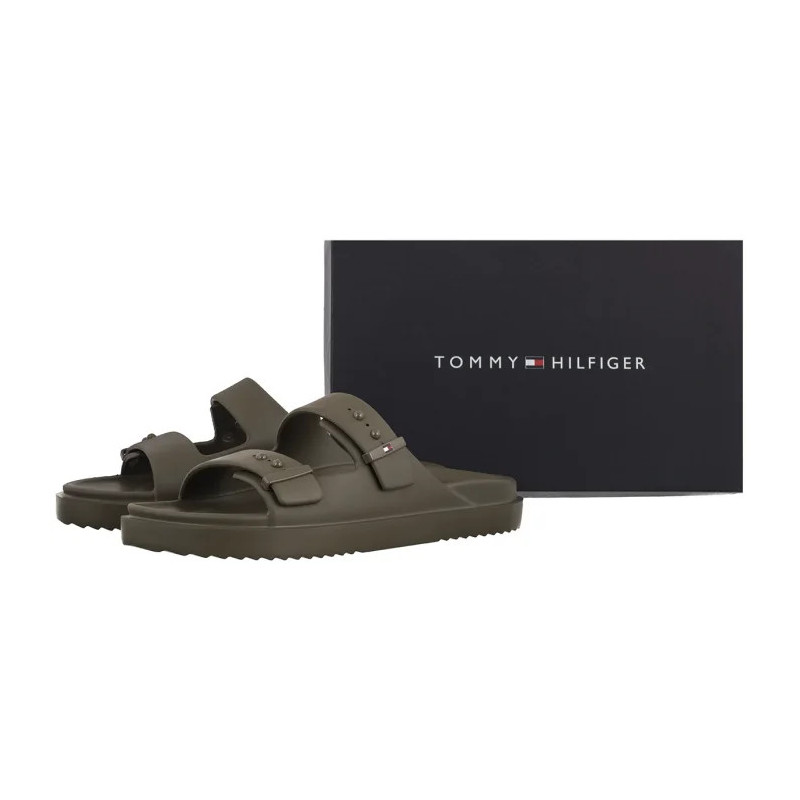 Tommy Hilfiger Light Adjustable Pool Slider Willow Green FM0FM05757 GX9 (TH1443-b) slippers