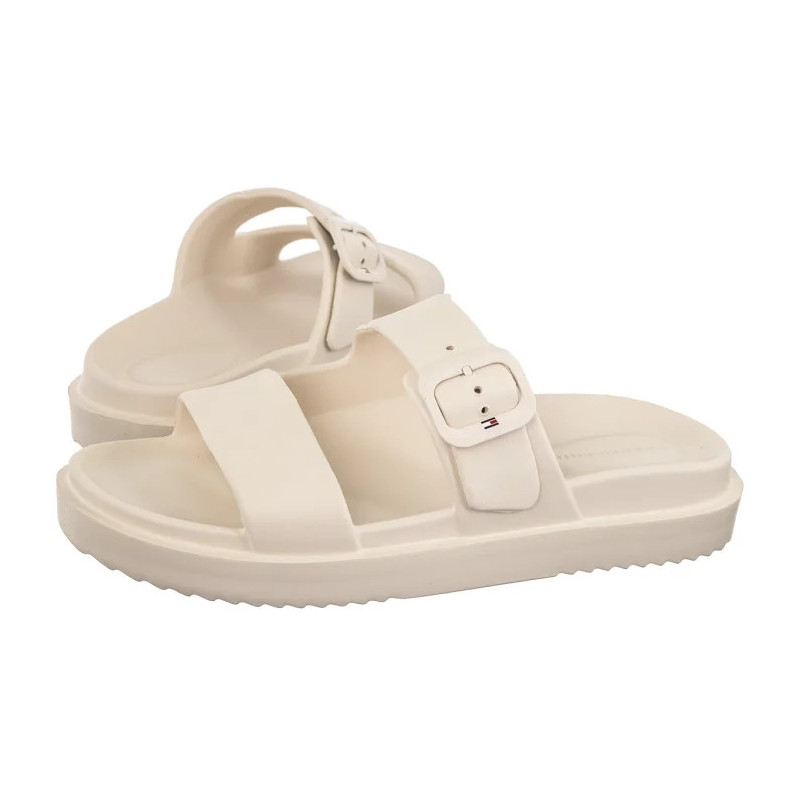 Tommy Hilfiger TH Light Double Strap Sandal Soft Cream FW0FW08953 AEO (TH1444-a) Women's Shoes/Flip Flops